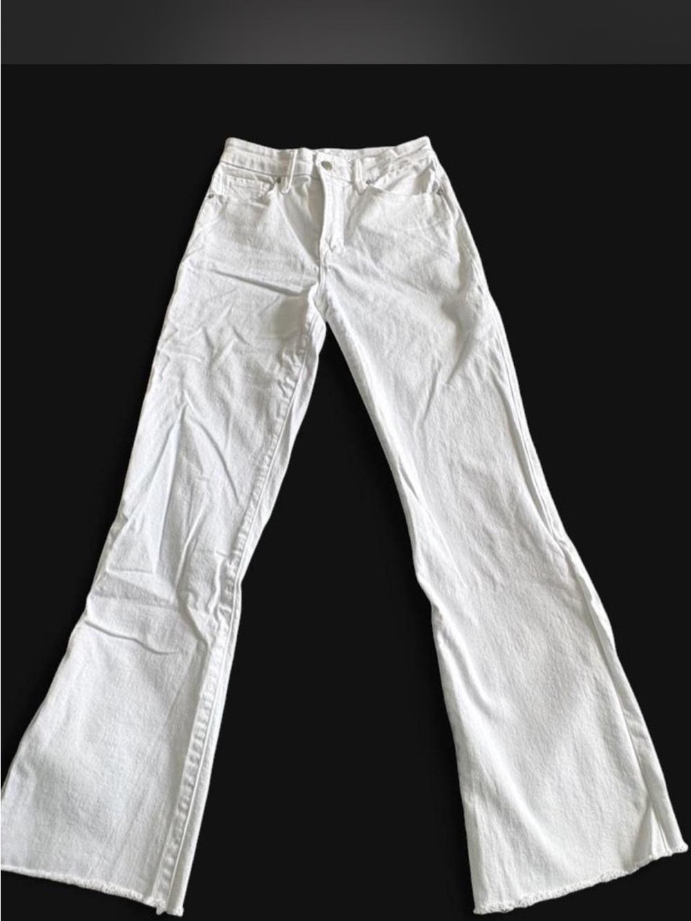 Good American White Flare Jeans - High-Rise Wide Leg some stretch